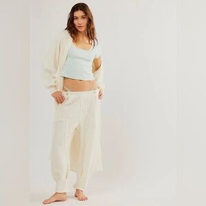 Free People Cream Draped Harem Pants